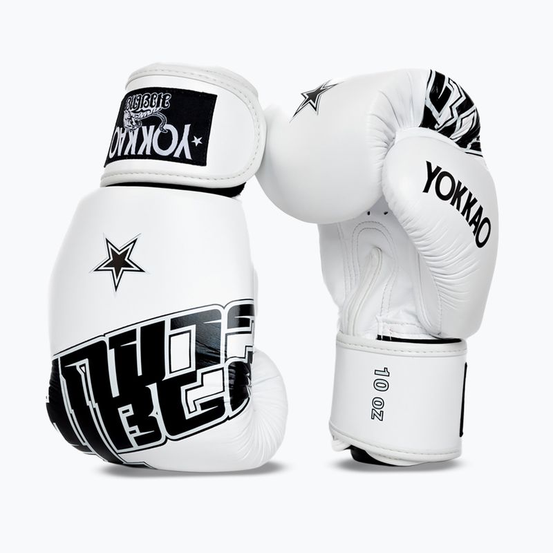 Bokso pirštinės YOKKAO Lettering Boxing white