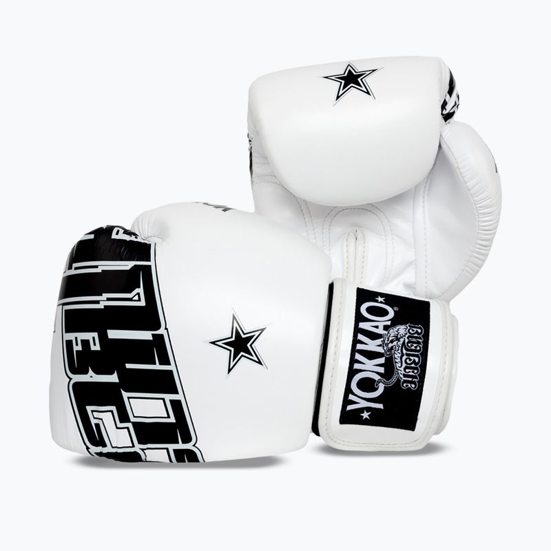 Bokso pirštinės YOKKAO Lettering Boxing white 2