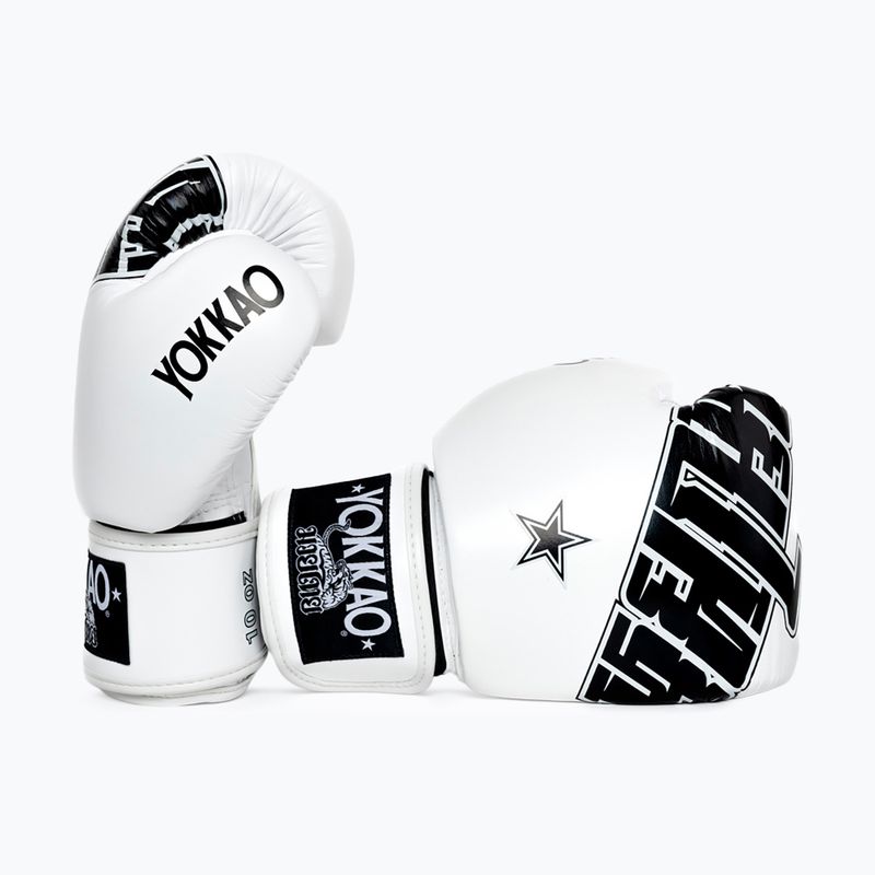 Bokso pirštinės YOKKAO Lettering Boxing white 3