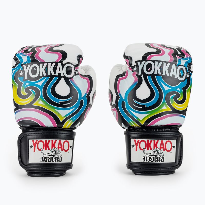 Vyriškos bokso pirštinės YOKKAO Flames white 2