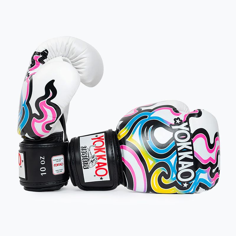 Vyriškos bokso pirštinės YOKKAO Flames white 3