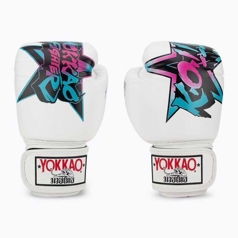 Vyriškos bokso pirštinės YOKKAO Fighter KO white 2