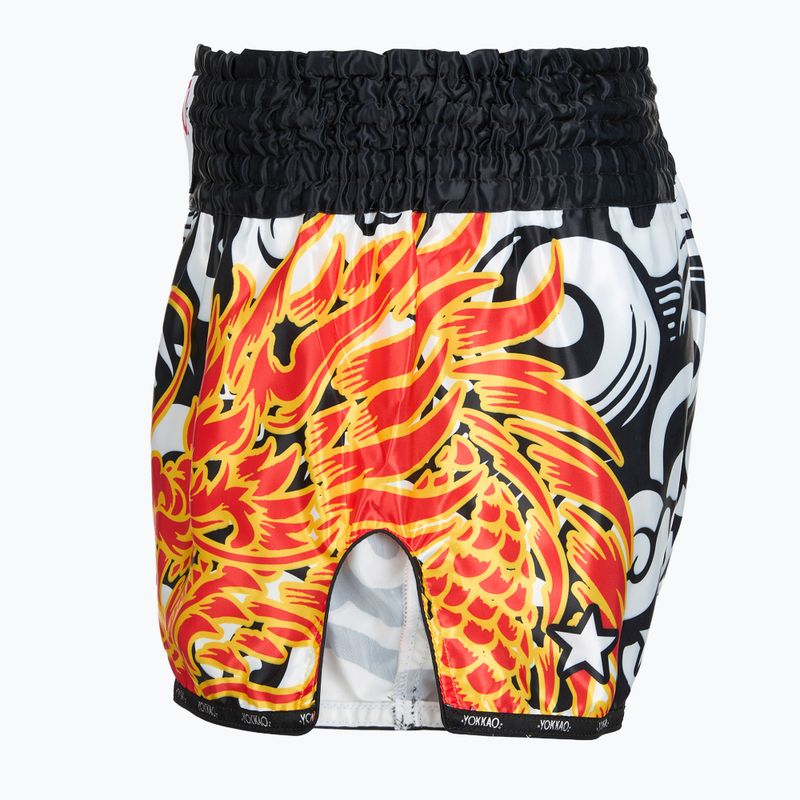 Vyriški treniruočių šortai YOKKAO Dragon Muay Thai black/white 3