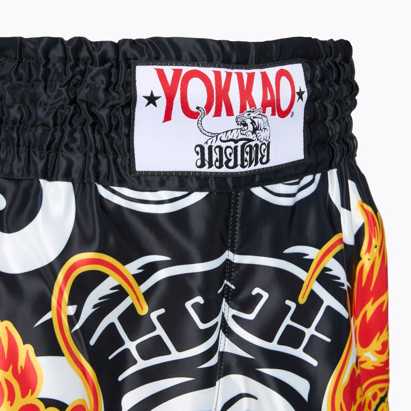 Vyriški treniruočių šortai YOKKAO Dragon Muay Thai black/white 4
