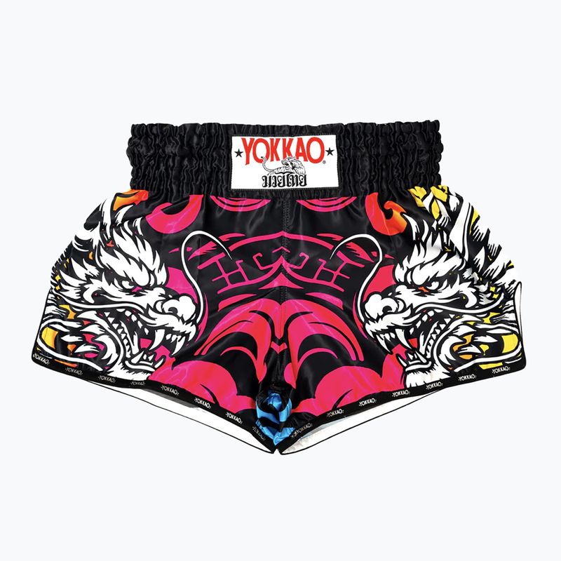 Vyriški treniruočių šortai YOKKAO Dragon Muay Thai pink/blue 5