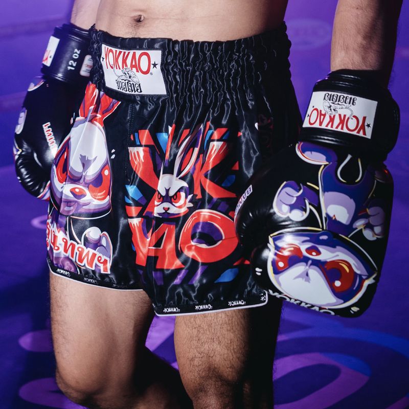 Vyriški treniruočių šortai YOKKAO Angry Rabbit Muay Thai black 5