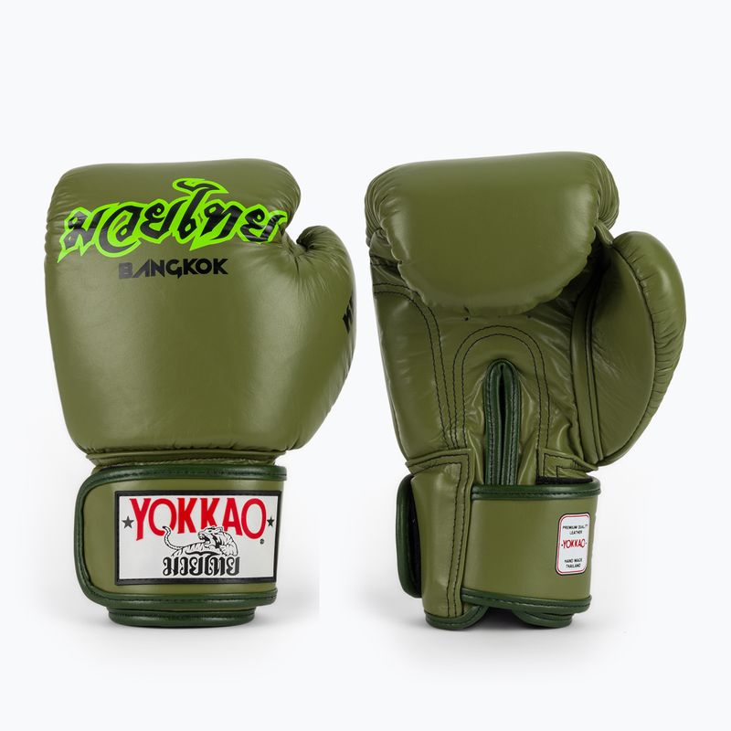 Bokso pirštinės YOKKAO Late Show Boxing olive