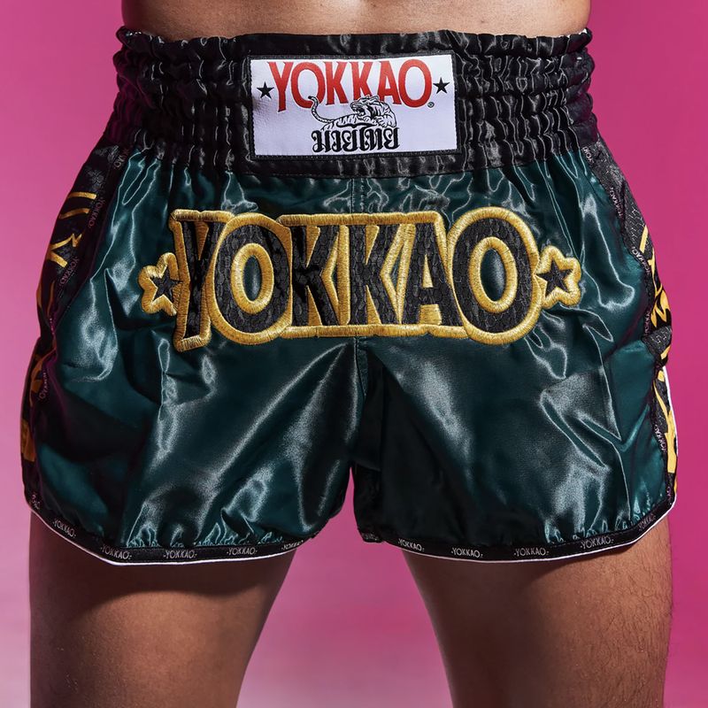 Vyriški treniruočių šortai YOKKAO Original Muay Thai green 7