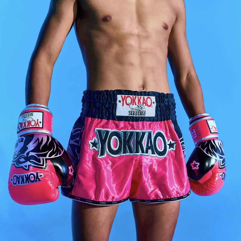 Vyriški treniruočių šortai YOKKAO Original Muay Thai magenta 8