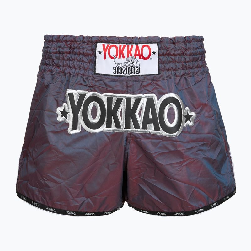 Vyriški treniruočių šortai YOKKAO Lunar Muay Thai iridescent blue grey