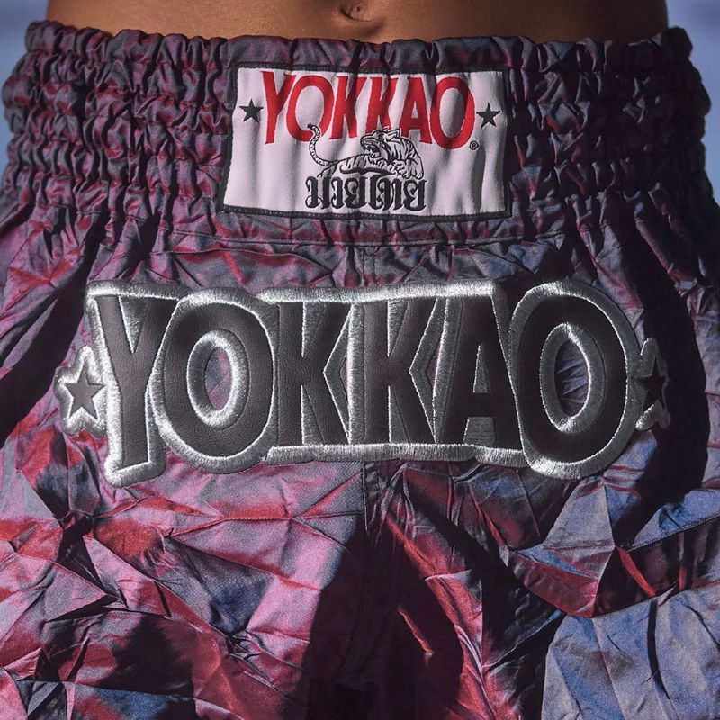 Vyriški treniruočių šortai YOKKAO Lunar Muay Thai iridescent blue grey 13