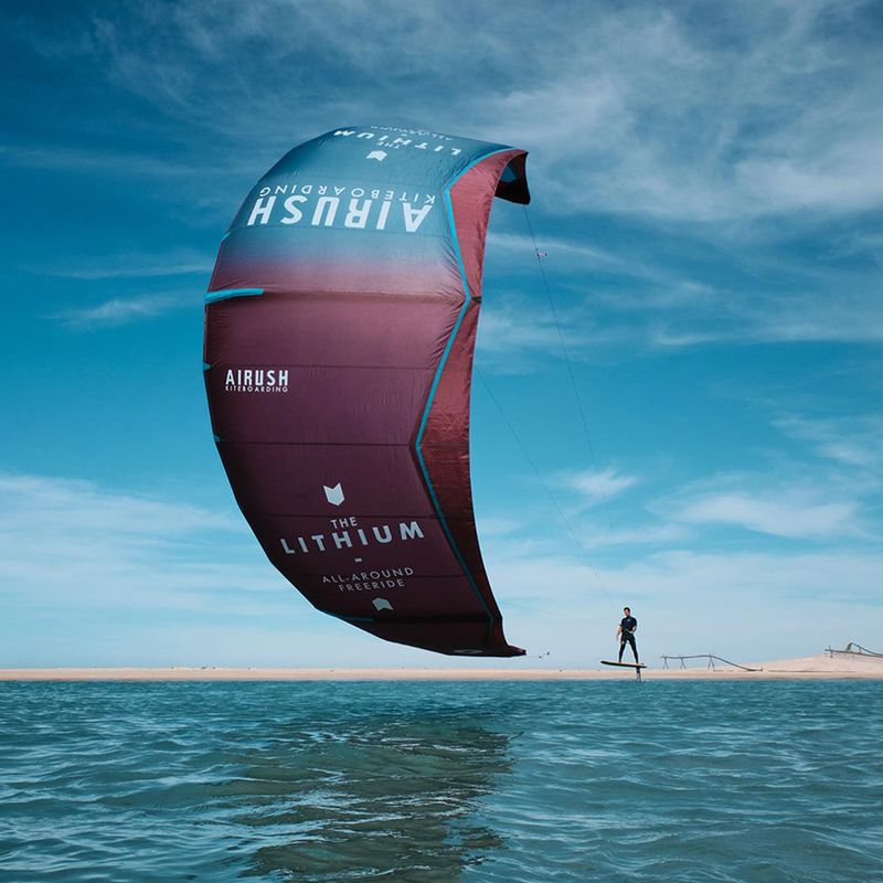 Airush Lithium V13 raudonos/žalsvos spalvos aitvaras jėgos aitvarams 3