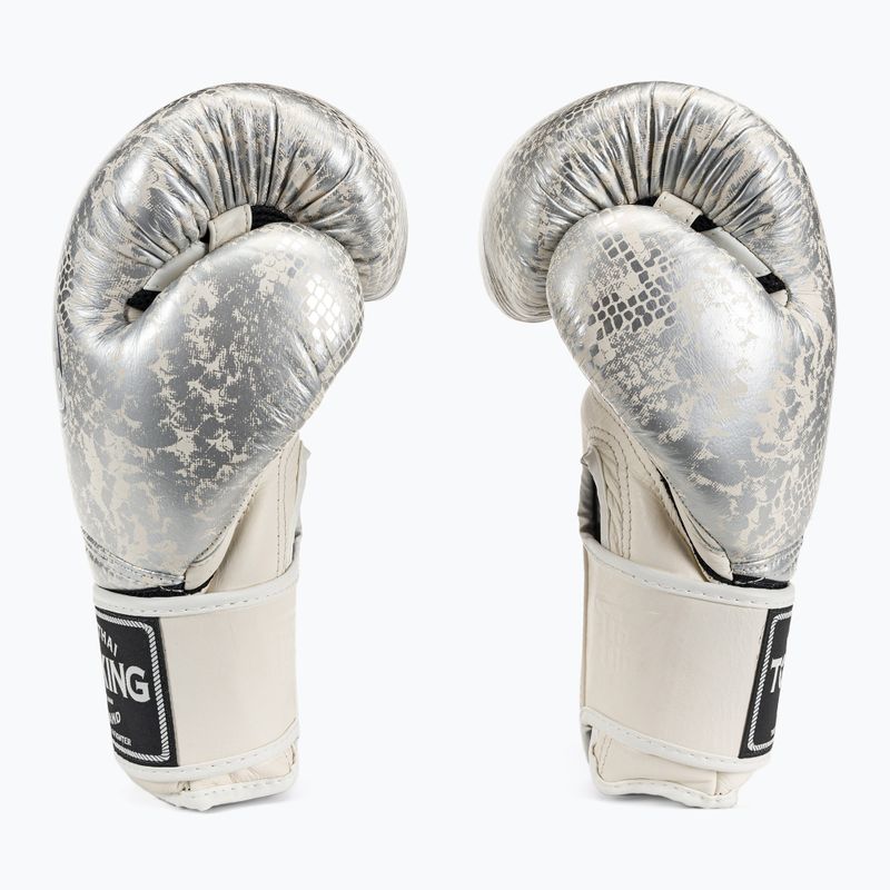Top King Muay Thai Super Star Snake baltos bokso pirštinės TKBGSS-02A-WH 3