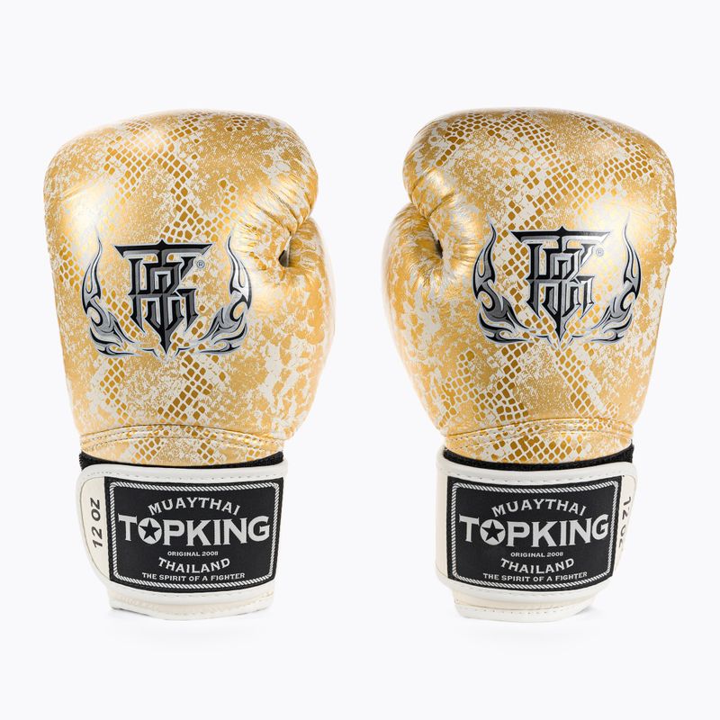 Top King Muay Thai Super Star Air bokso pirštinės baltos TKBGSS