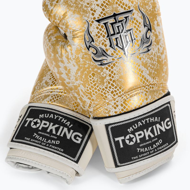 Top King Muay Thai Super Star Air bokso pirštinės baltos TKBGSS 4