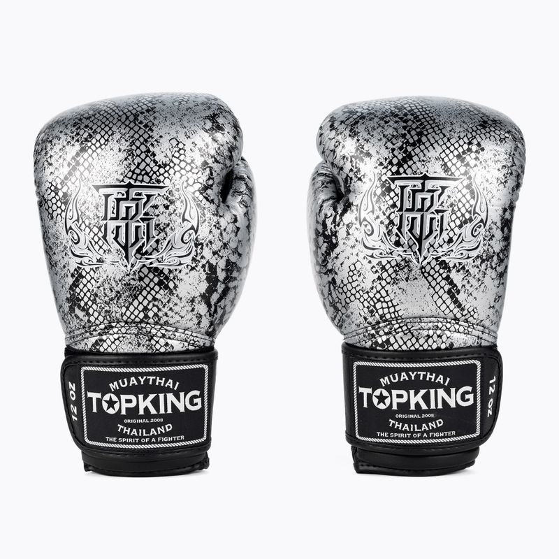 Top King Muay Thai Super Star Snake juodos bokso pirštinės TKBGSS-02A-BK