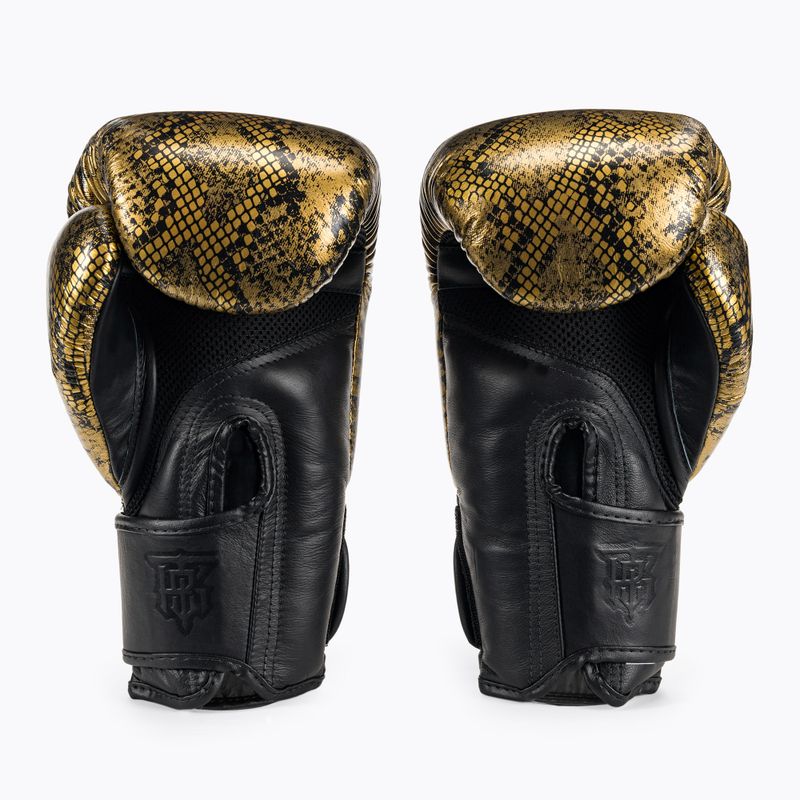 "Top King Muay Thai Super Star Air Snake" juodos/auksinės bokso pirštinės 2