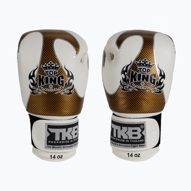 Top King Muay Thai Empower baltos bokso pirštinės TKBGEM-01A-WH 2
