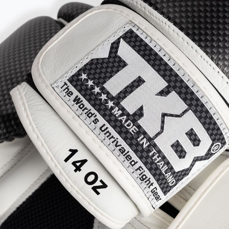Top King Muay Thai Empower Air baltos ir sidabrinės bokso pirštinės TKBGEM-02A-WH 5