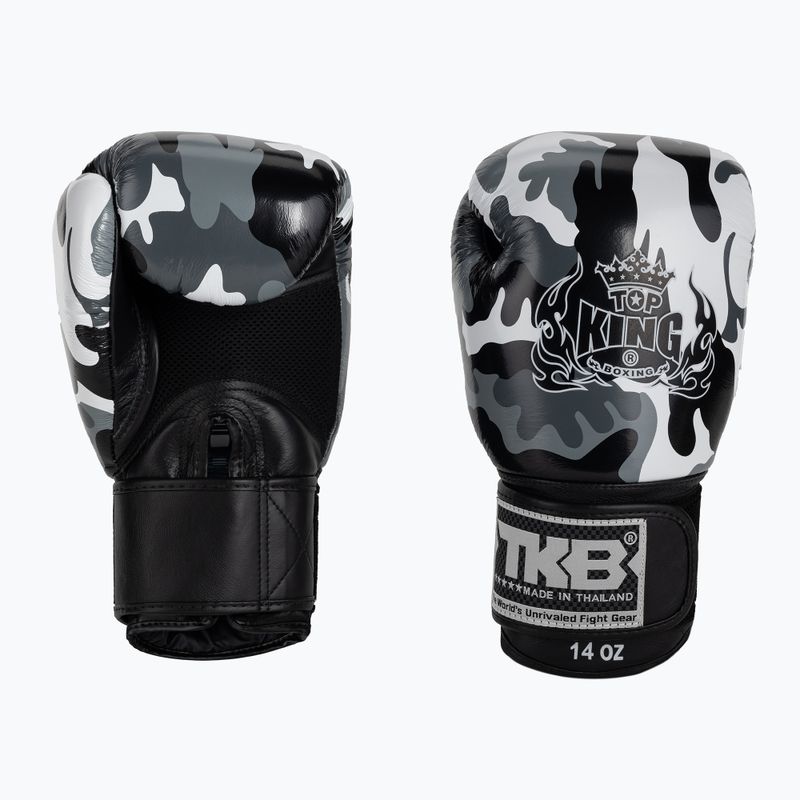 Top King Muay Thai Empower pilkos bokso pirštinės TKBGEM-03A-GY