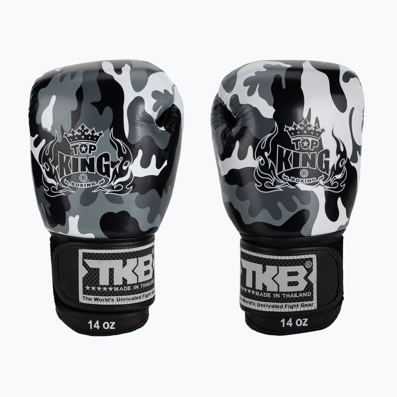 Top King Muay Thai Empower pilkos bokso pirštinės TKBGEM-03A-GY 2