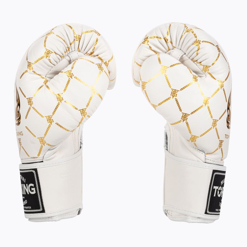 Bokso pirštinės Top King Boxing Chain white/gold 3