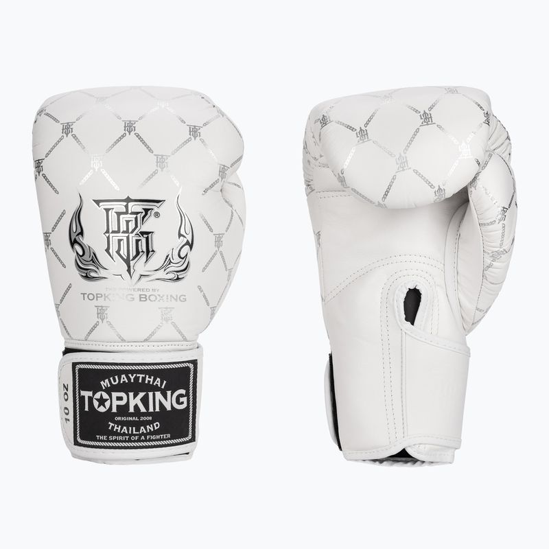 Bokso pirštinės Top King Boxing Chain white/silver 3