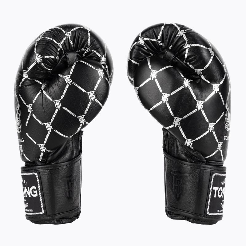 Bokso pirštinės Top King Boxing Chain black/silver 3