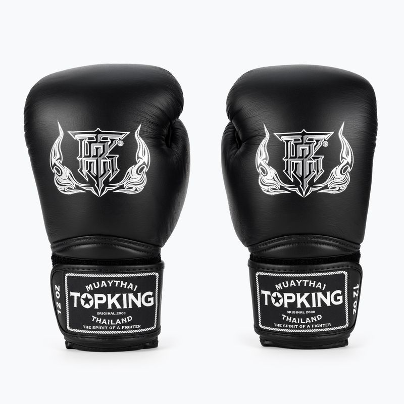 "Top King Muay Thai Super Air" bokso pirštinės juodos spalvos