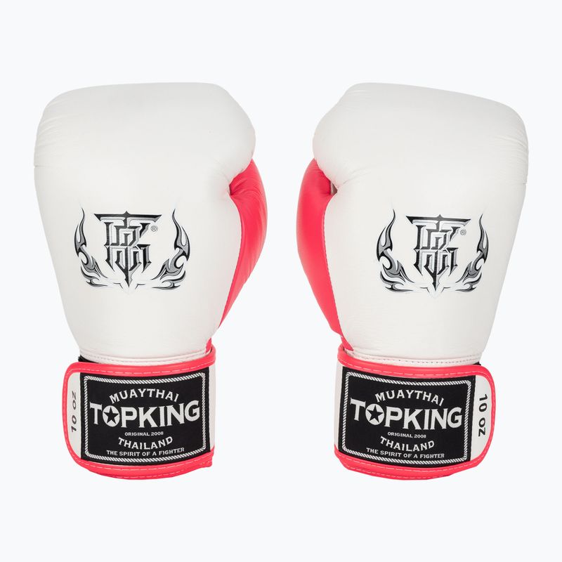 Bokso pirštinės Top King Boxing Reborn white/pink