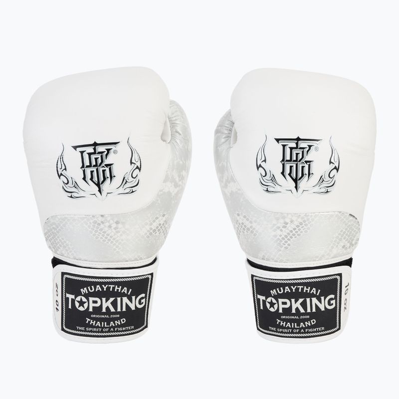 Bokso pirštinės Top King Muay Thai Power Snake white/silver 2