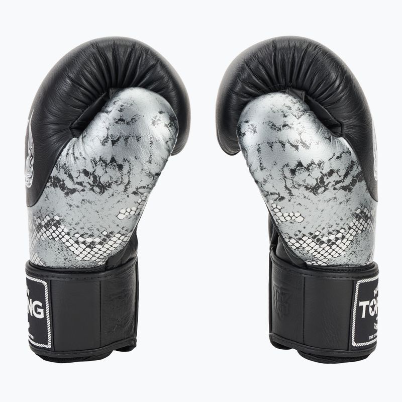 Bokso pirštinės Top King Muay Thai Power Snake black/silver 4