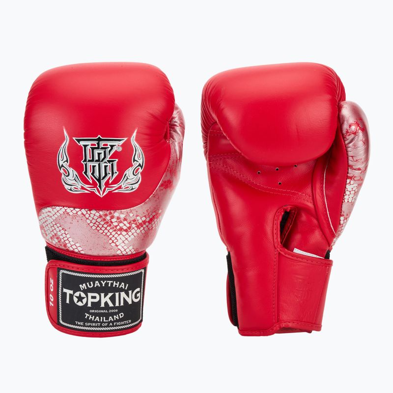 Bokso pirštinės Top King Muay Thai Power Snake red/silver