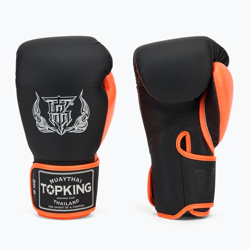 Bokso pirštinės Top King Reborn Boxing Semi Leather white/orange 3