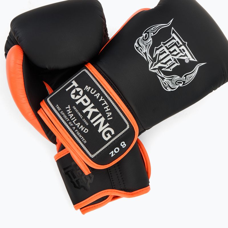 Bokso pirštinės Top King Reborn Boxing Semi Leather white/orange 5