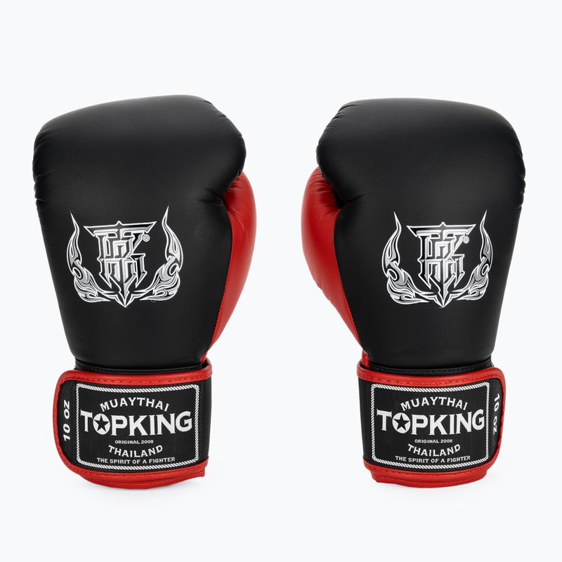 Bokso pirštinės Top King Reborn Boxing Semi Leather black/red