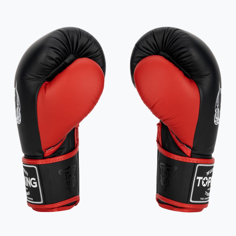 Bokso pirštinės Top King Reborn Boxing Semi Leather black/red 3