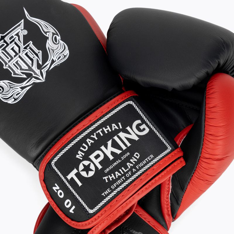 Bokso pirštinės Top King Reborn Boxing Semi Leather black/red 4