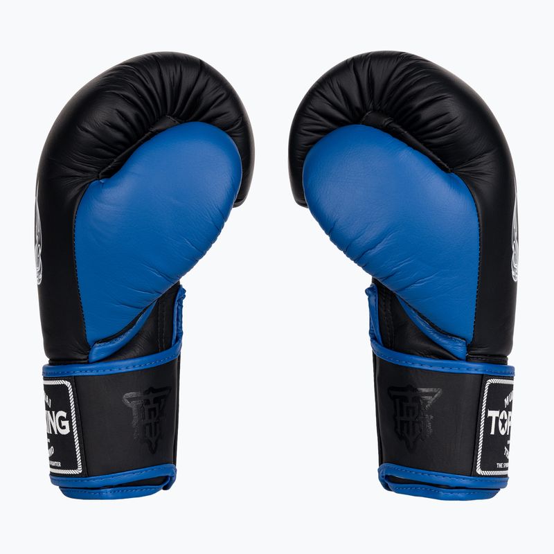 Bokso pirštinės Top King Reborn Boxing Semi Leather black/blue 4