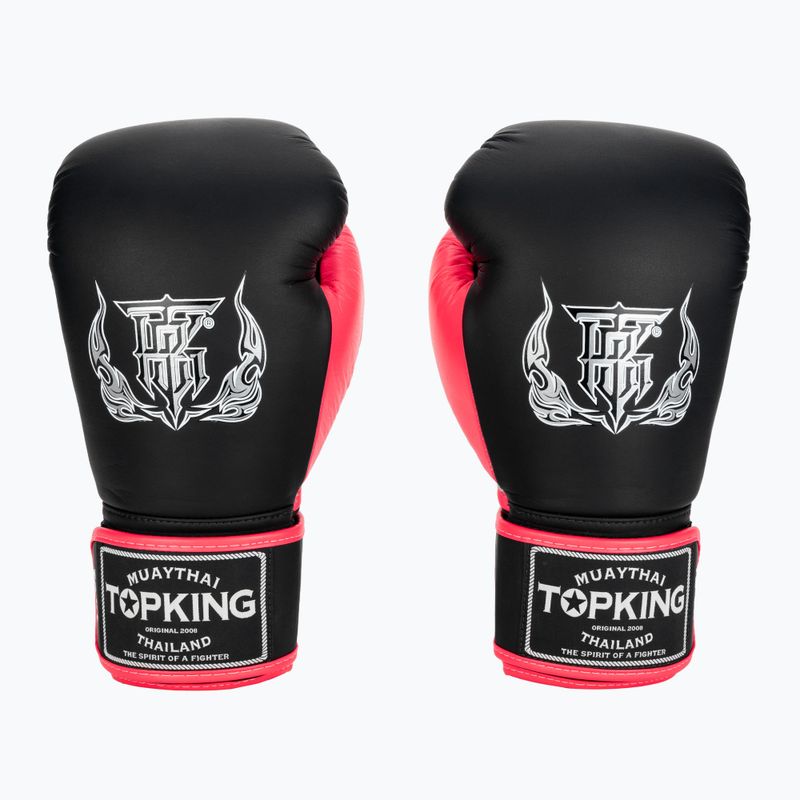 Bokso pirštinės Top King Reborn Boxing Semi Leather black/pink