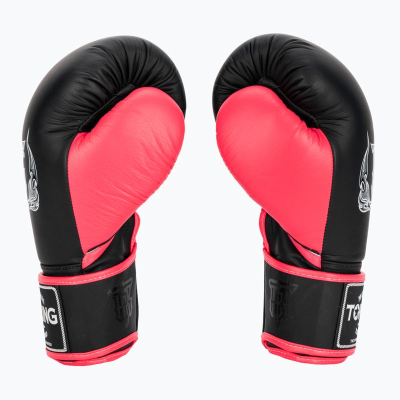 Bokso pirštinės Top King Reborn Boxing Semi Leather black/pink 3