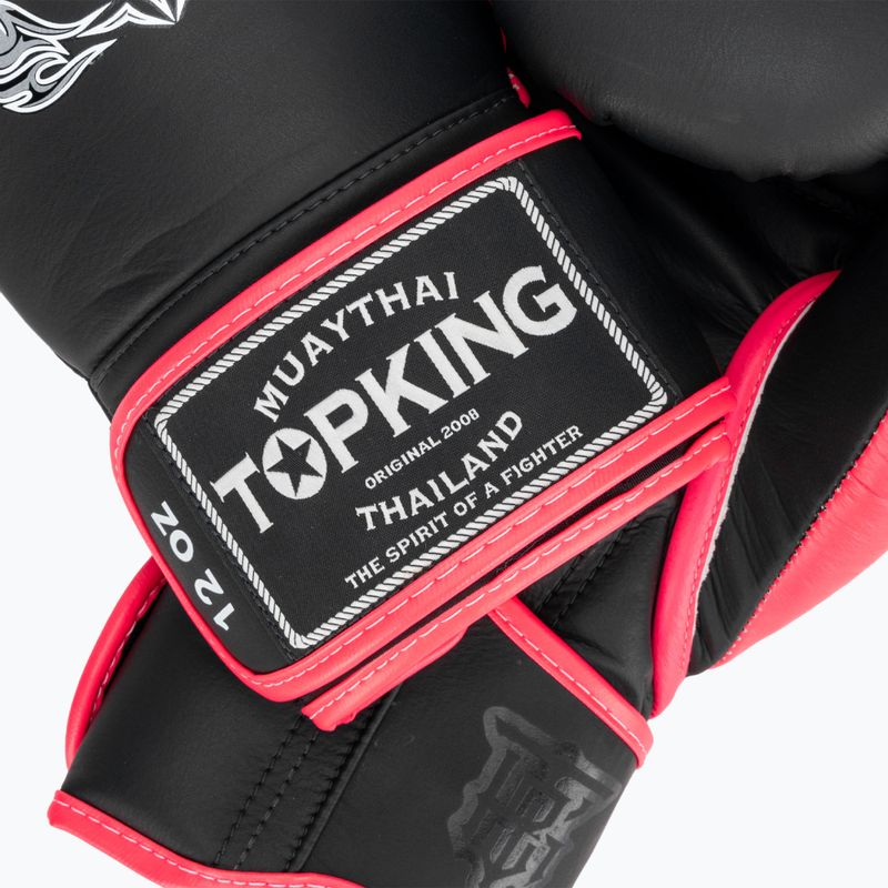 Bokso pirštinės Top King Reborn Boxing Semi Leather black/pink 4