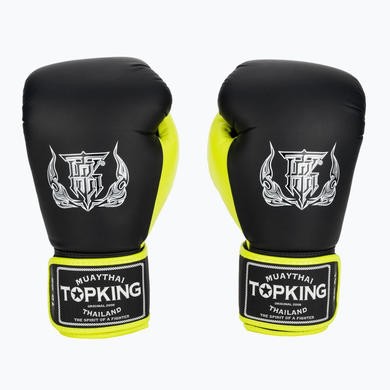 Bokso pirštinės Top King Reborn Boxing Semi Leather black/yellow