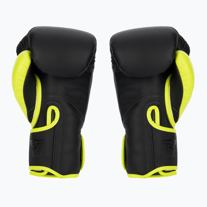 Bokso pirštinės Top King Reborn Boxing Semi Leather black/yellow 2