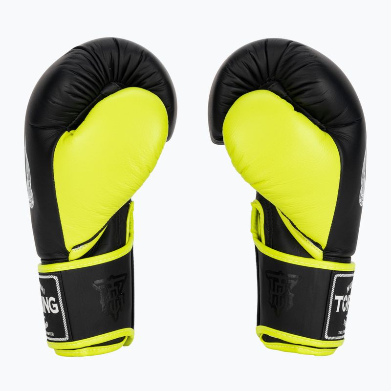 Bokso pirštinės Top King Reborn Boxing Semi Leather black/yellow 3