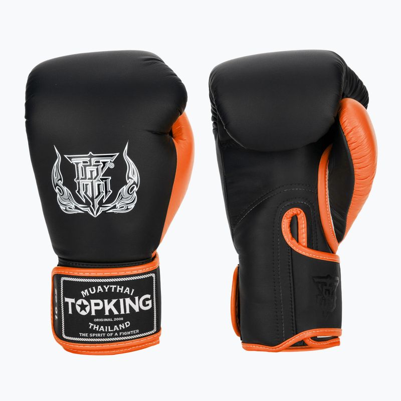 Bokso pirštinės Top King Reborn Boxing Semi Leather black/orange