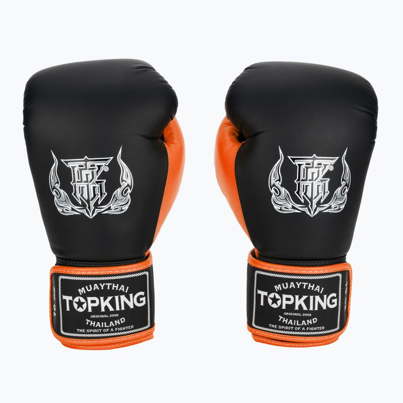 Bokso pirštinės Top King Reborn Boxing Semi Leather black/orange