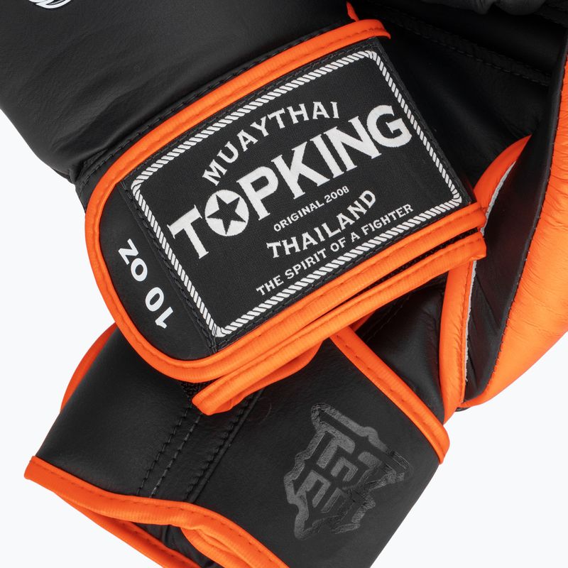 Bokso pirštinės Top King Reborn Boxing Semi Leather black/orange 4