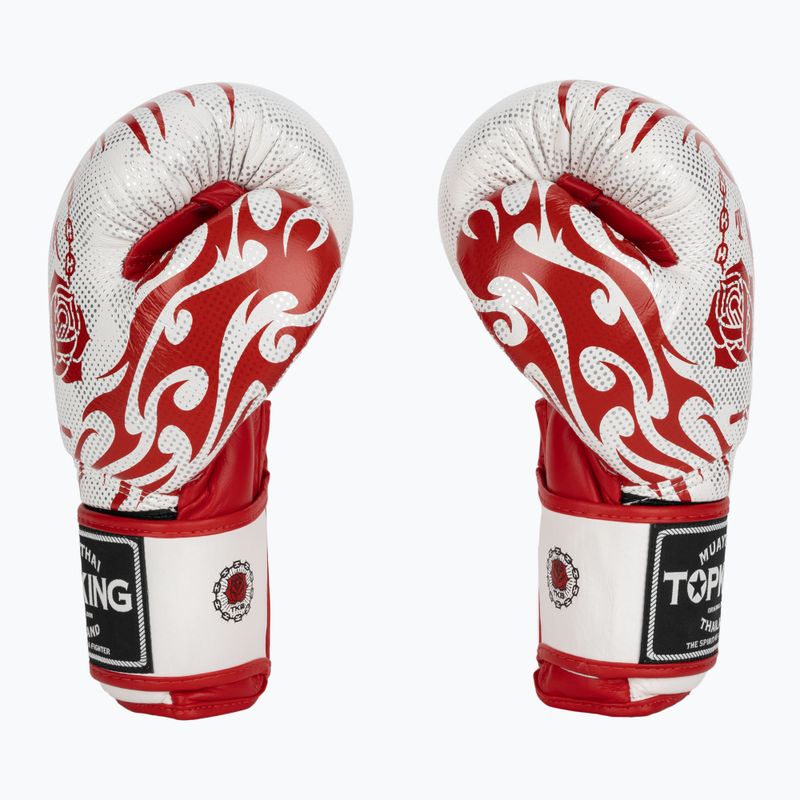Bokso pirštinės Top King Boxing Dragon red/white 3