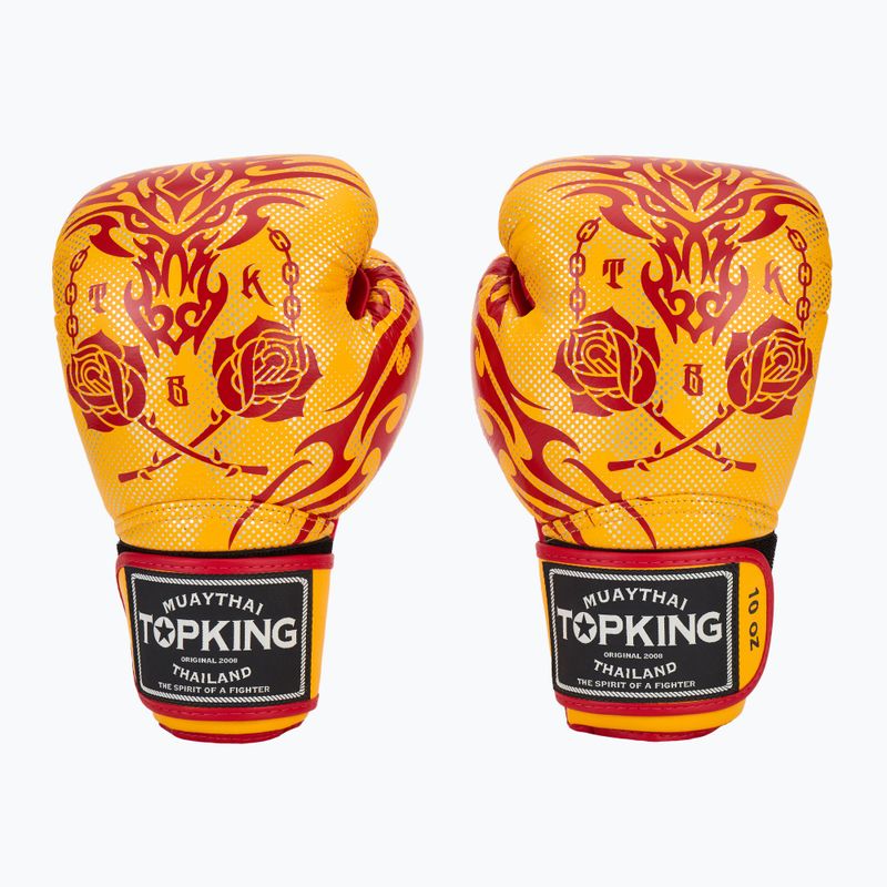 Bokso pirštinės Top King Boxing Dragon yellow 2